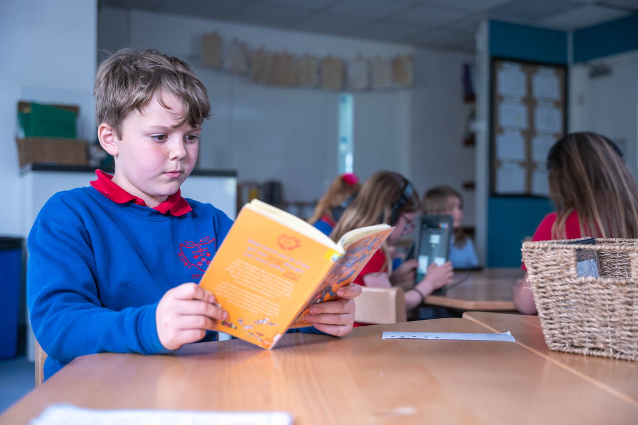 pupil reading in class